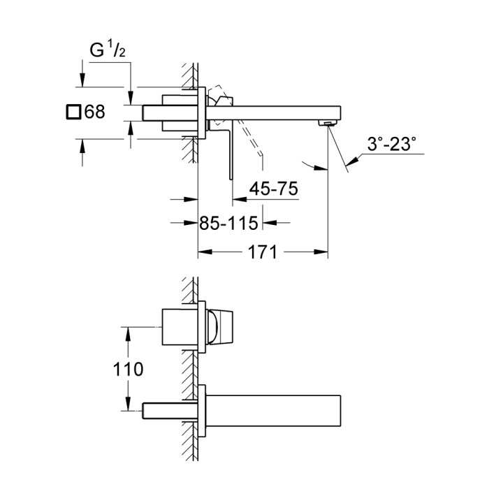 Grohe Eurocube Смеситель для раковины на два отверстия S-Size (19895AL0) Grohe Eurocube Смеситель для раковины на два отверстия S-Size (19895AL0)