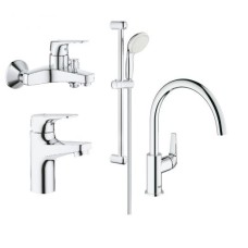 Grohe Набор смесителей BauFlow 4 в 1 для ванны и кухни (121640K)