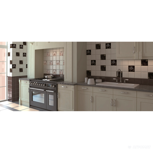 Плитка Monopole Ceramica Kitchen CHOCOLATE BRILLO BISEL 7×150×150