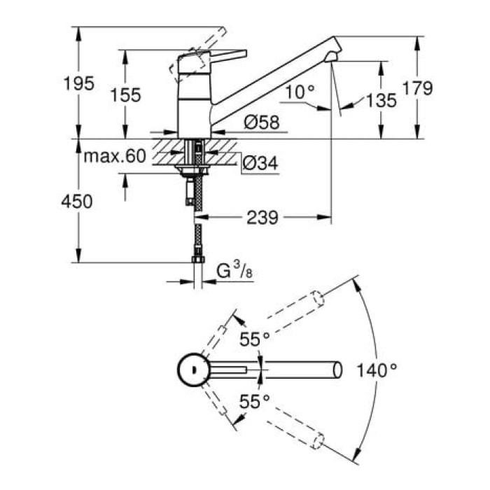 Смеситель для кухни Grohe Concetto 32659DC1 Смеситель для кухни Grohe Concetto 32659DC1