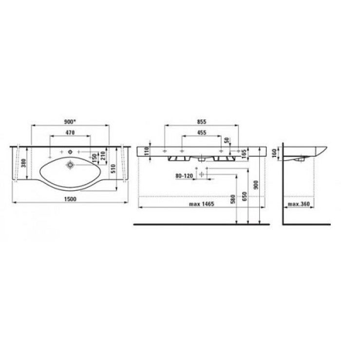 Умывальник мебельный Laufen Palace H8117060001041