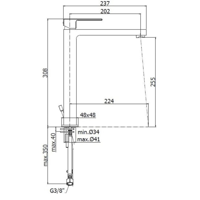 Смеситель для раковины Paffoni Elle (EL081NO)