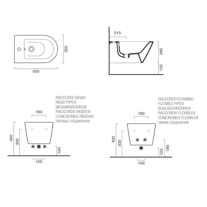 Биде Catalano Gold&Silver, gold/white Биде Catalano Gold&Silver, gold/white