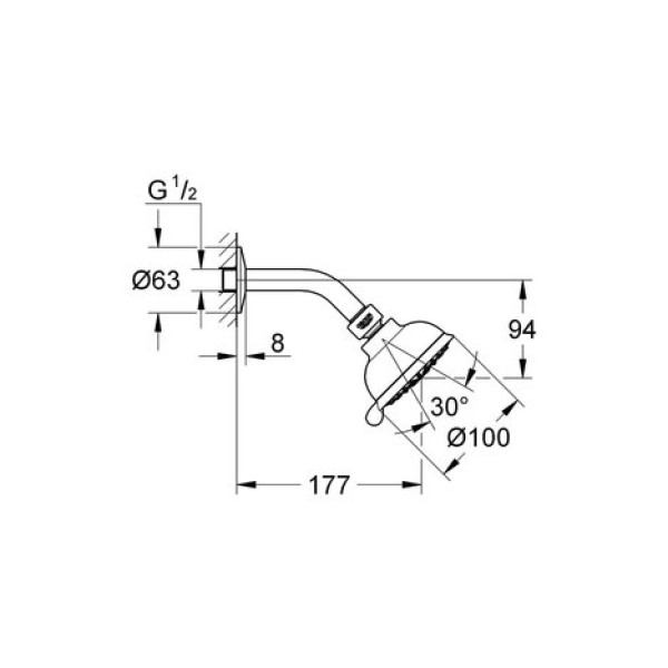 Верхний душ Grohe New Tempesta Rustic 100 26089001