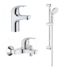 Grohe Набор смесителей для ванни Bau Curve 3 в 1 (122217S)