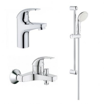 Grohe Набор смесителей для ванни Bau Curve 3 в 1 (122217S)