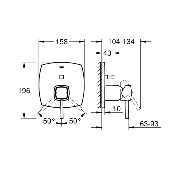 Grohe Grandera Смеситель однорычажный на 2 выхода (24068DA0)