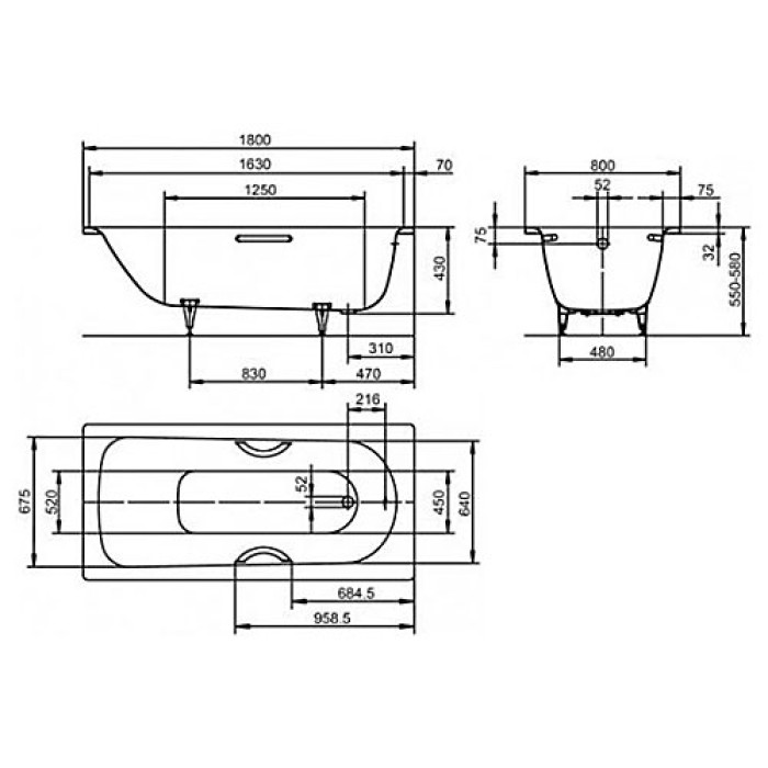 Kaldewei Saniform Plus Star 180x80 (133700010001)
