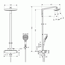 Душевая система Hansgrohe Raindance Select E 300 2jet Showerpipe (27128000)
