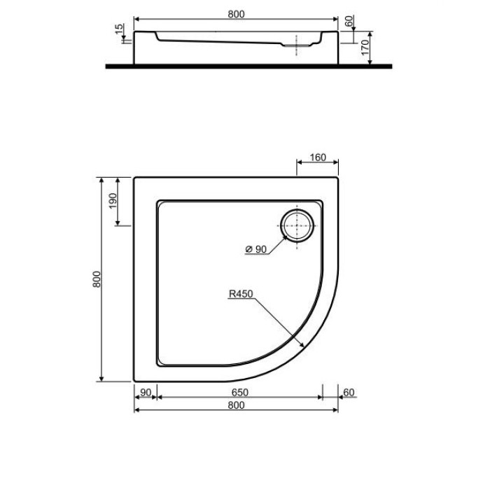 Душевой поддон KOLO SIMPLO 80x80 xBN0681000