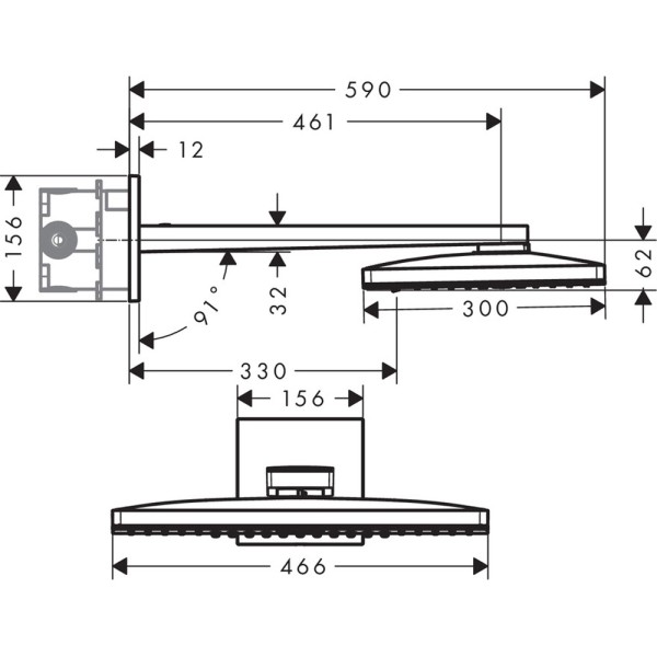 Верхний душ Hansgrohe Rainmaker Select 24017400