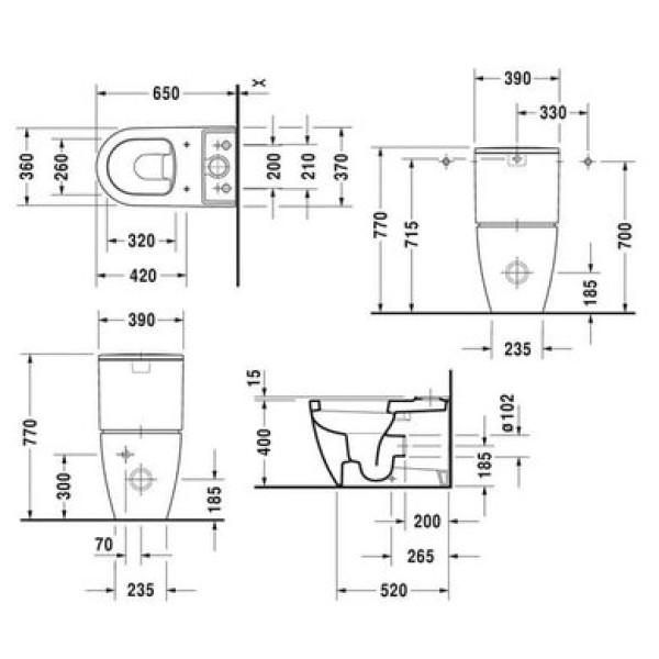 Плитка керамогранит Унитаз Duravit ME by Starck 2170090000 для пола