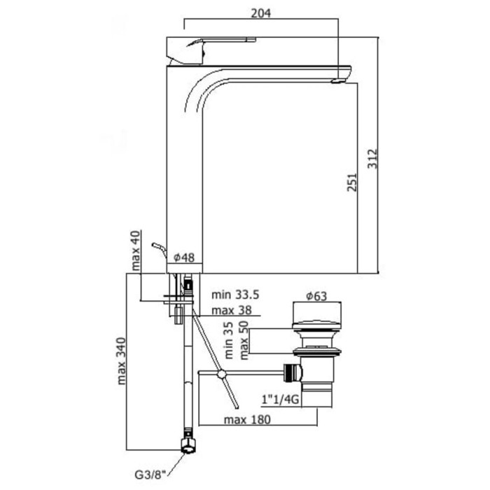 Смеситель для раковины Paffoni Green (GR085CR)