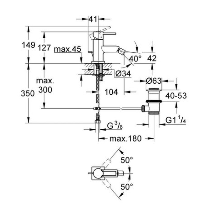 Смеситель для биде Grohe Allure M-Size 32147000