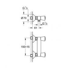 Grohe Costa S Смеситель для душа, двухвентильный (26317001)