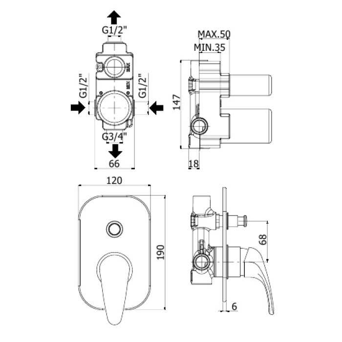 Смеситель Paffoni Nettuno Due (ND015CR) Смеситель Paffoni Nettuno Due (ND015CR)