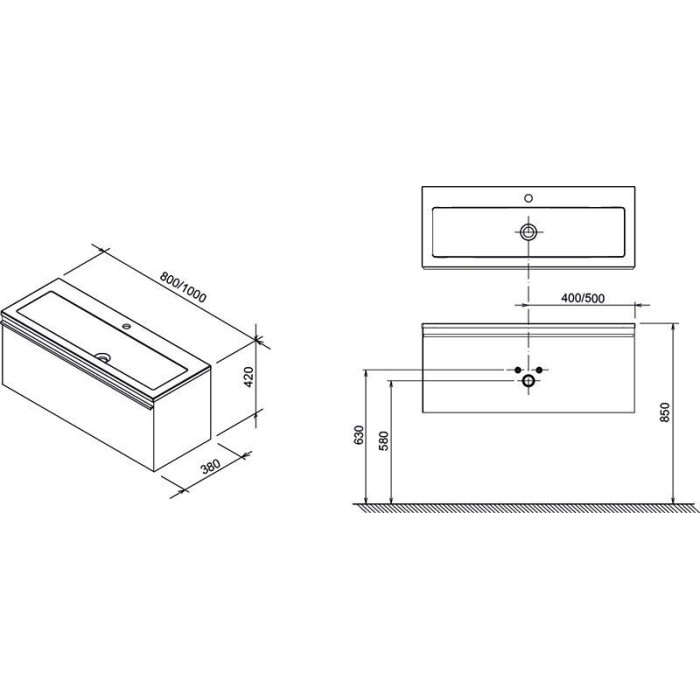 Умывальник Ravak CLEAR 1000 Умывальник Ravak CLEAR 1000