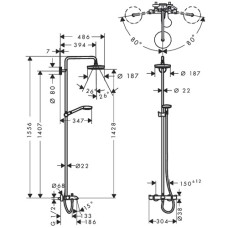 Душевая система Hansgrohe Croma Select E (27352400)