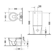 Плитка керамогранит Унитаз Duravit Starck 1 0233090064 для пола