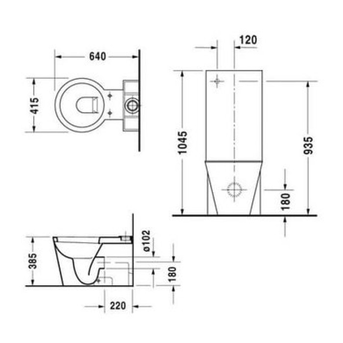Плитка керамогранит Унитаз Duravit Starck 1 0233090064 для пола