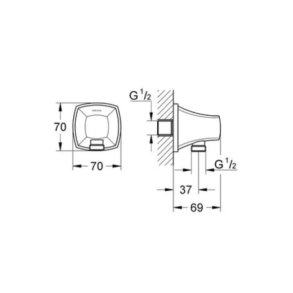 Шланговое подключение Grohe Grandera 27970IG0