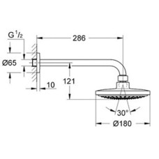 Плитка керамогранит Верхний душ Grohe Euphoria Cosmopolitan 180 (26072000) для пола