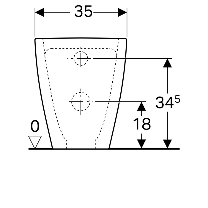500.602.01.2 Geberit Acanto Унитаз напольный Rimfree, приставной, горизонтальный выпуск, глубина 51 см, белый