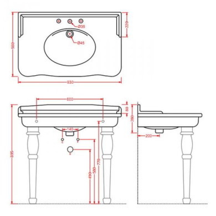 Керамическая раковина 92 см Artceram Hermitage, white glossy (HEL005 01;00)