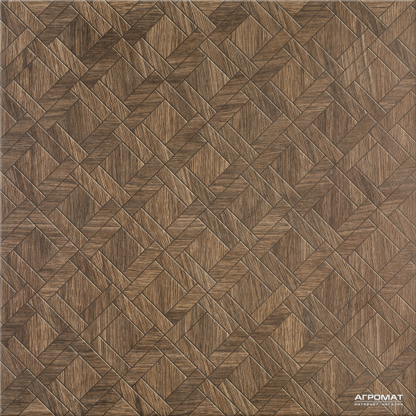 Напольная плитка Cersanit Egzor BROWN DECOR 9×420×420 под дерево