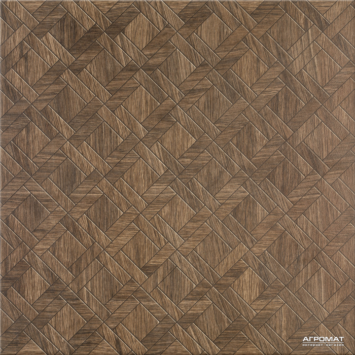 Напольная плитка Cersanit Egzor BROWN DECOR 9×420×420 под дерево