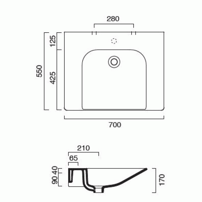 Керамическая раковина 70 см Catalano Sfera