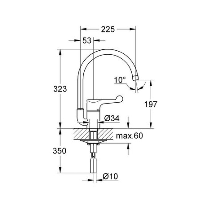Смеситель для кухни Grohe Euroeco Sink 33912000