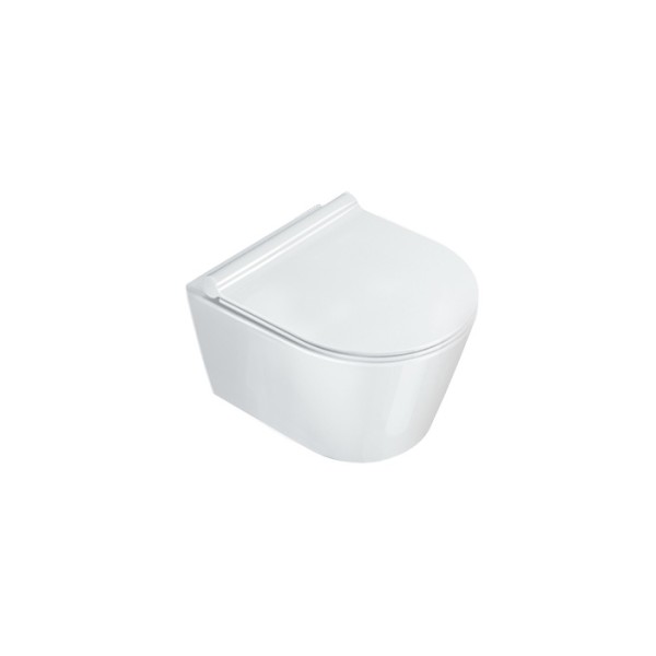 Подвесной укороченный безободковый унитаз Catalano New Zero NewFlush, bianco lucido