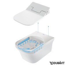 Плитка керамогранит Подвесной безободковый унитаз Duravit Rimless P3 Comforts SensoWash 2561590000 для пола