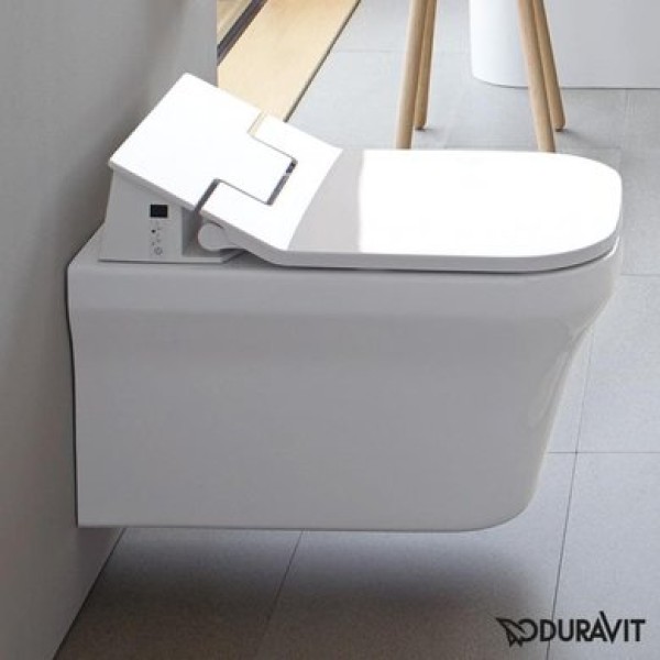 Плитка керамогранит Подвесной безободковый унитаз Duravit Rimless P3 Comforts SensoWash 2561590000 для пола