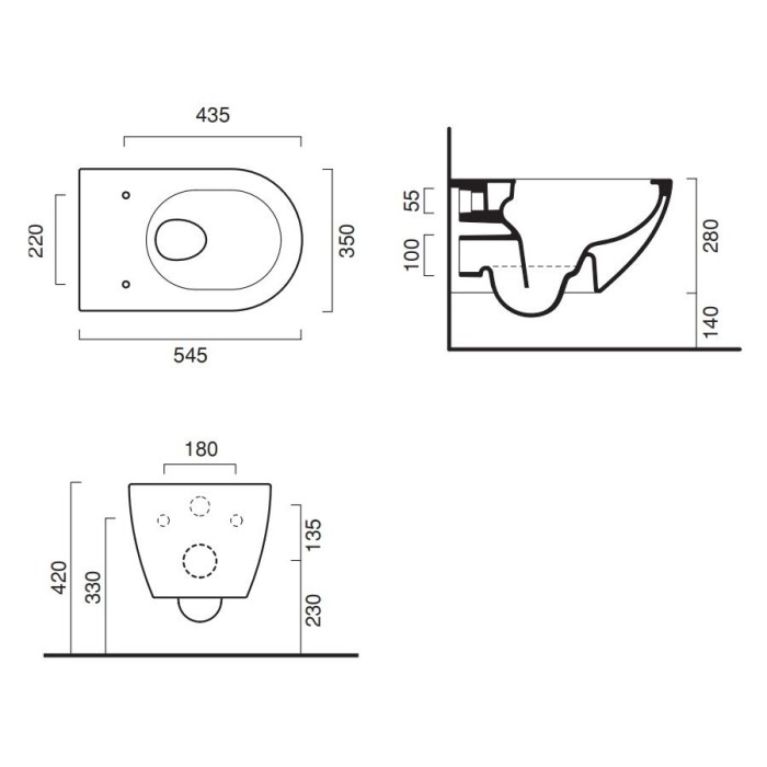 Подвесной безободковый унитаз Catalano Sfera NewFlush, nero satinato Подвесной безободковый унитаз Catalano Sfera NewFlush, nero satinato