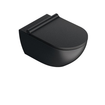 Подвесной безободковый унитаз Catalano Sfera NewFlush, nero satinato