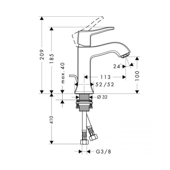 Смеситель для раковины Hansgrohe Metris Classic 31075000 Смеситель для раковины Hansgrohe Metris Classic 31075000