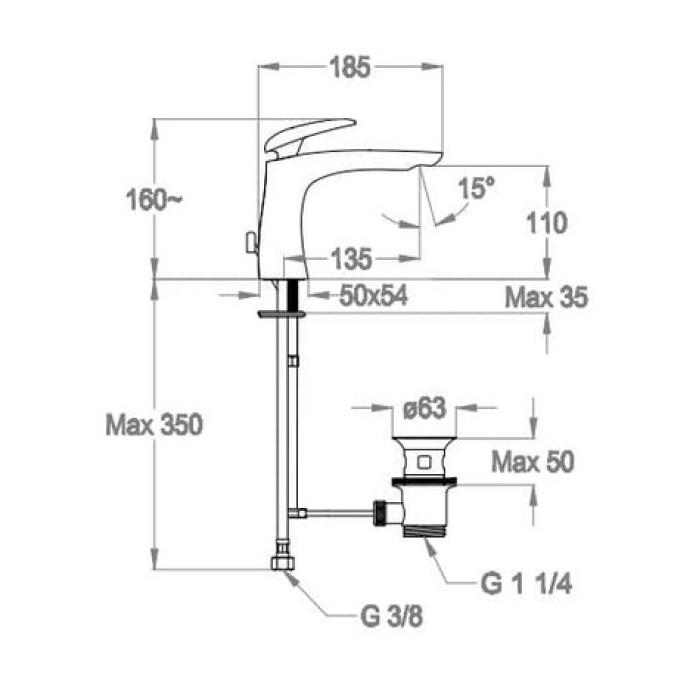 Смеситель для раковины Fir Synergy Open 93 (93.1130.1.10.00)