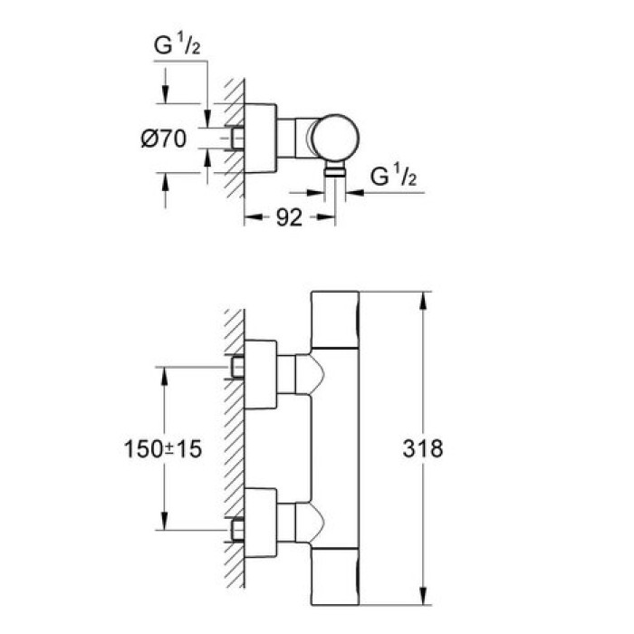 Термостатический смеситель Grohe Grohtherm 3000 Cosmopolitan 34274000 Термостатический смеситель Grohe Grohtherm 3000 Cosmopolitan 34274000
