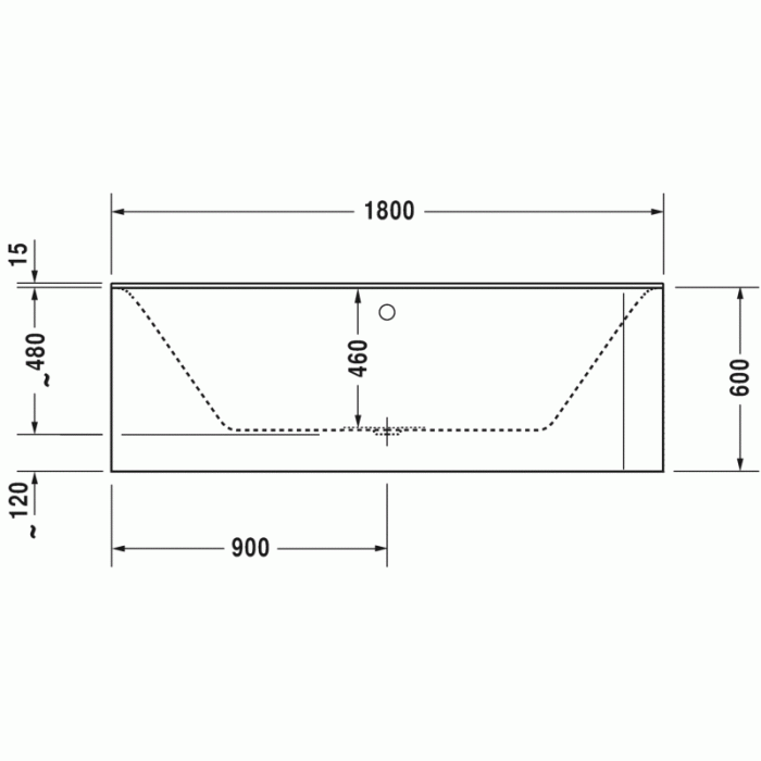 P3 Comforts ванна прямоугольная 180 см 700379000000000 в интернет-магазине «Estet Room»