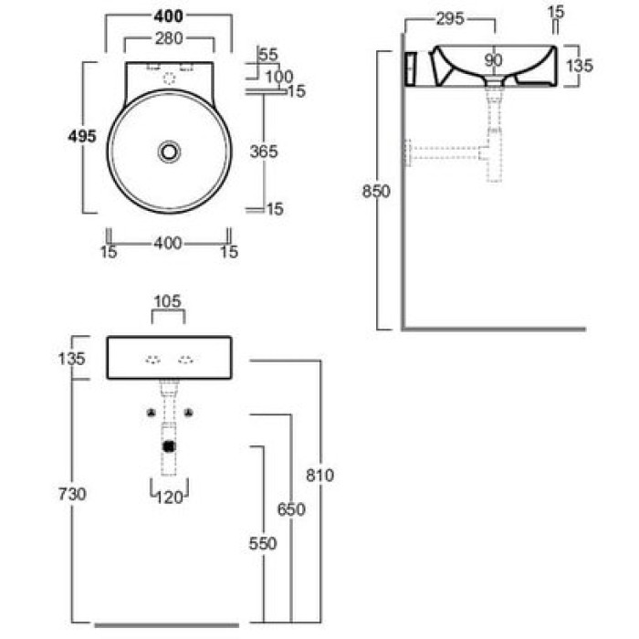 Керамическая раковина 40 см Simas Flow FL 14