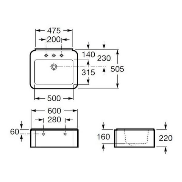 Раковина накладная на столешницу Roca Element A327571000