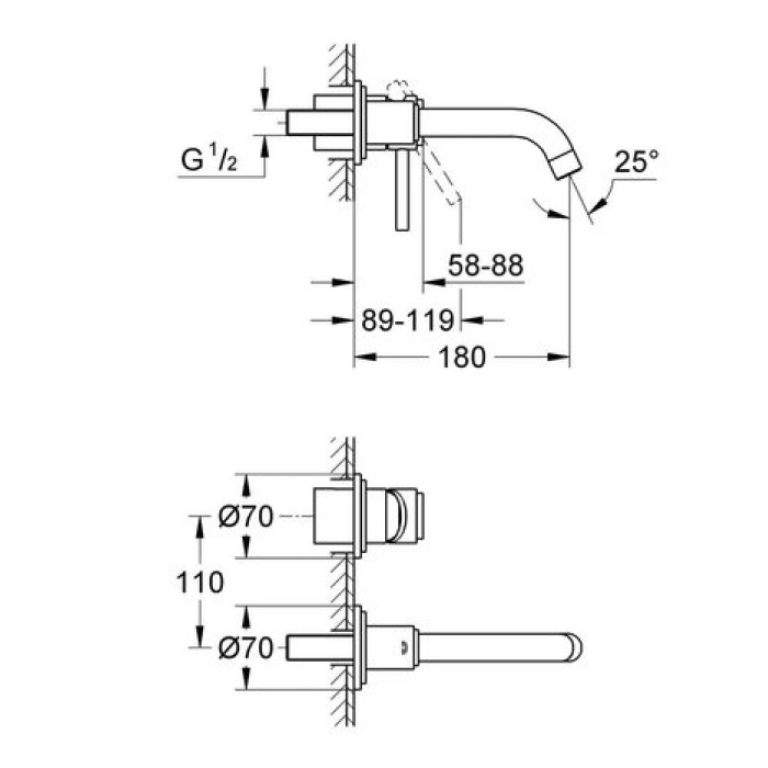 Смеситель для раковины Grohe Atrio S-Size 19287001 Смеситель для раковины Grohe Atrio S-Size 19287001