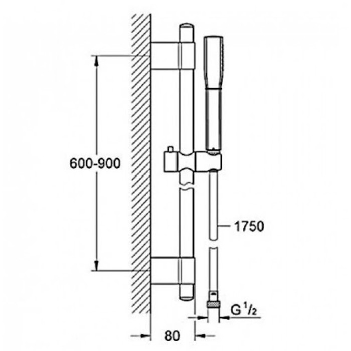 Grohe Grandera Stick Душовий набір 1 режим струменю (26038000)