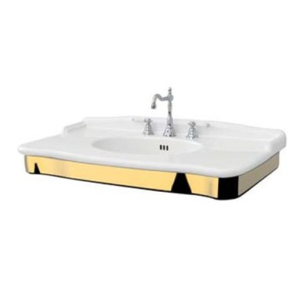 Керамическая раковина 112 см Artceram Hermitage, white glossy/gold bicolor (HEL004 01;56)