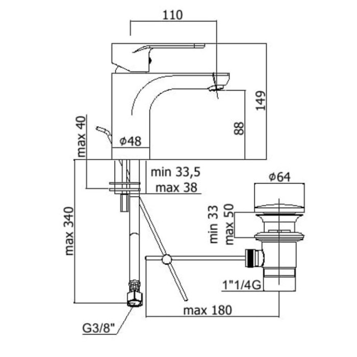 Смеситель для раковины Paffoni Green (GR075CR)