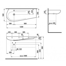 Умывальник асимметричный Laufen ALESSI ONE H8149734001041 LCC