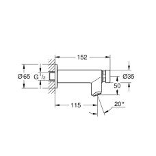 Grohe Euroeco Cosmopolitan T Нажимной автоматический вентиль (без функции смешивания) (36266000)