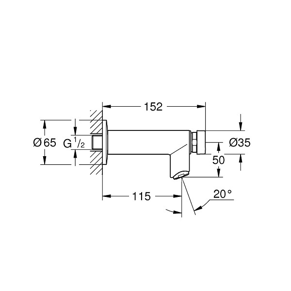 Grohe Euroeco Cosmopolitan T Нажимной автоматический вентиль (без функции смешивания) (36266000)